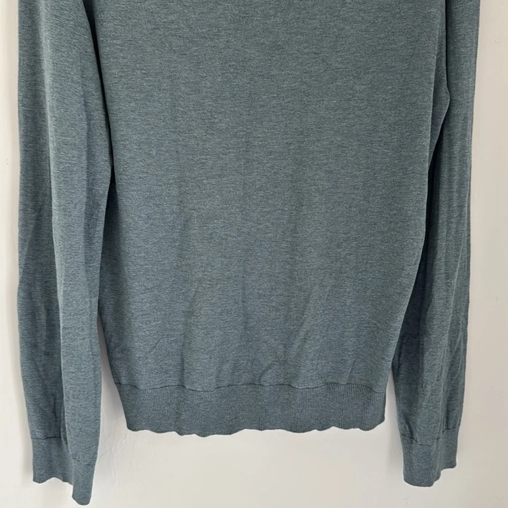 Banana Republic Sweater Mens Large Silk Cashmere V Neck Long Sleeve Gray Knit